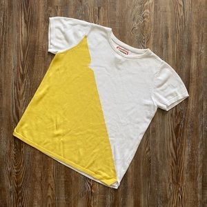 Yellow & White Hunter For Target Short Sleeve Top